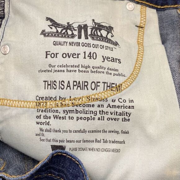 Levi's Men's Blue Dark Wash 513 Slim Straight Leg Jeans Size W38 L32 - Picture 12 of 13